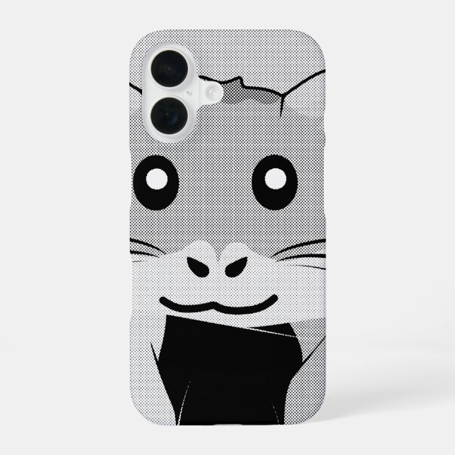 Cartoon Hamster Scarfed Joy iPhone 16 Case (Back)