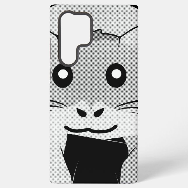 Cartoon Hamster Scarfed Joy Samsung Galaxy S22 Ultra Case (Back)