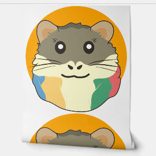 Cartoon Hamster with a Multicolored Scarf Wallpaper