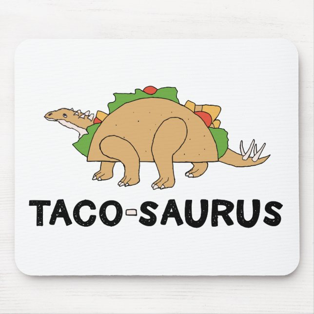 Cartoon Hand Drawn Taco Dinosaur Tacosaurus Rex Mouse Pad (Front)