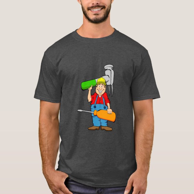 Cartoon Handyman Logo T-Shirt (Front)