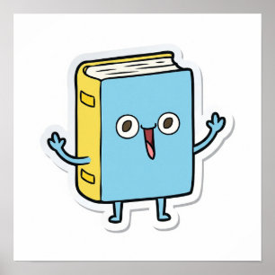 Cartoon Happy Book Poster
