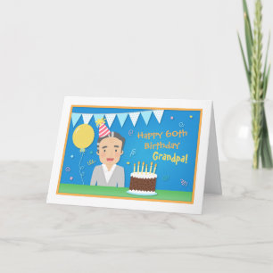 Cartoon Happy Grandpa Birthday Card