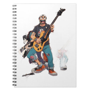 Cartoon Hardcore Punk Band – High-Energy Animated  Notebook