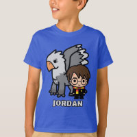 Cartoon Harry Potter and Buckbeak
