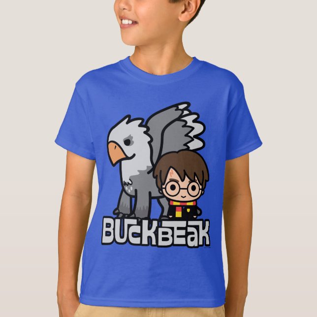 Cartoon Harry Potter and Buckbeak T-Shirt (Front)