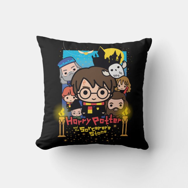 Cartoon Harry Potter and the Sorcerer's Stone Cushion (Front)