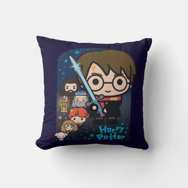 Cartoon Harry Potter Chamber of Secrets Graphic Cushion (Front)