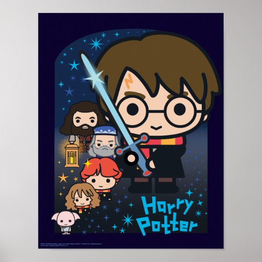 Cartoon Harry Potter Chamber Of Secrets Graphic Poster Zazzle Co Nz