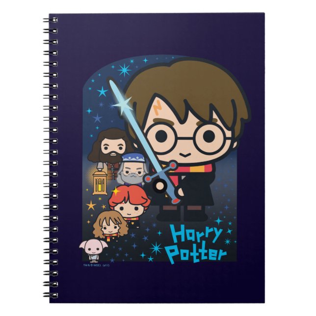 Cartoon Harry Potter Chamber of Secrets Graphic Spiral Notebook (Front)