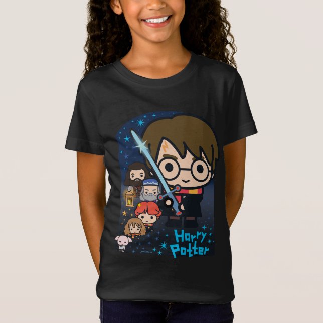 Cartoon Harry Potter Chamber of Secrets Graphic T-Shirt (Front)