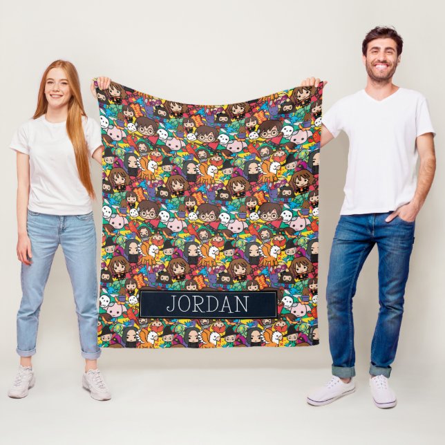 Cartoon Harry Potter Character | Add Your Name Fleece Blanket (In Situ)
