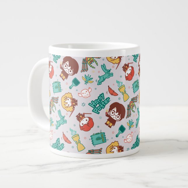 Cartoon HARRY POTTER™ Creatures & Spells Pattern Large Coffee Mug (Front Left)