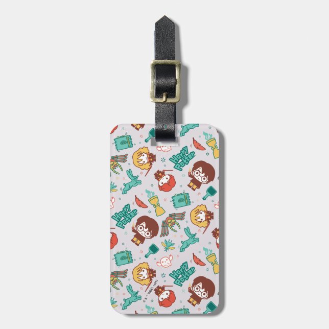 Cartoon HARRY POTTER™ Creatures & Spells Pattern Luggage Tag (Front Vertical)