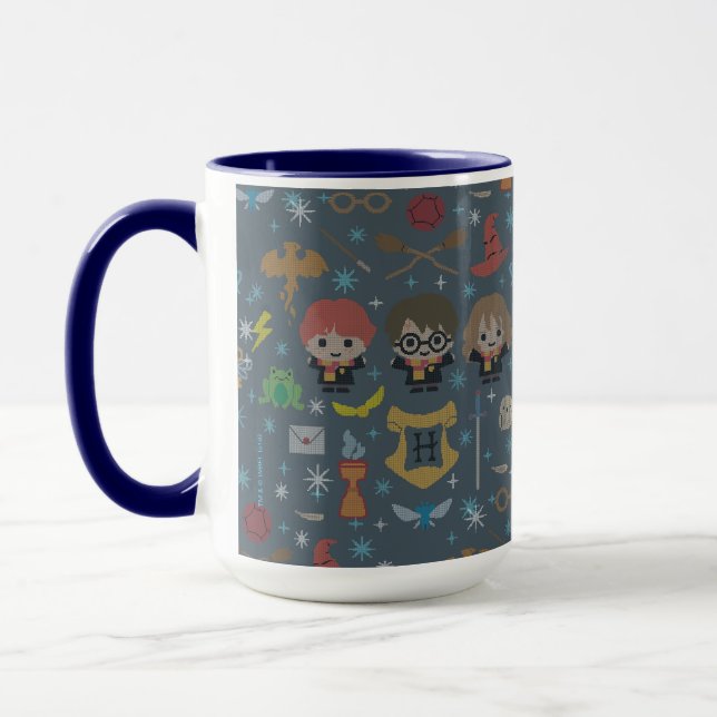 Cartoon Harry Potter Cross-Stitch Collage Mug (Left)