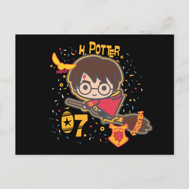 Cartoon Harry Potter Quidditch Seeker Postcard (Front)