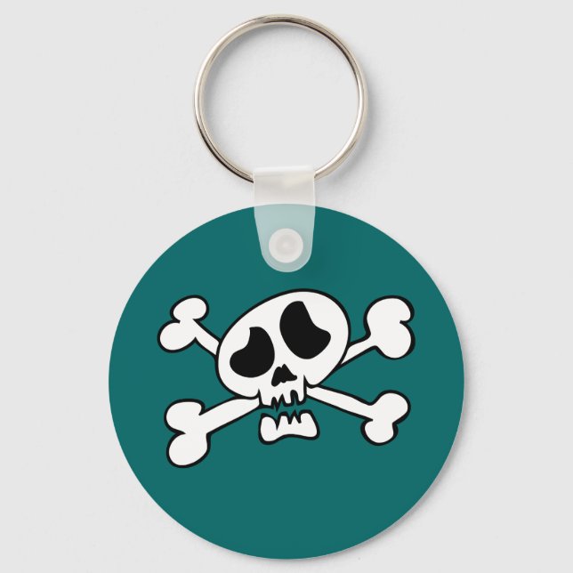Cartoon head skull key ring (Front)