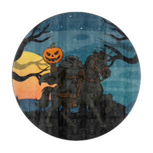 cartoon Headless Horseman Halloween/Autumn Cutting Board