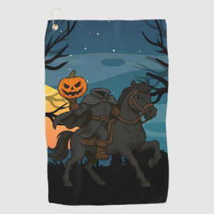 cartoon Headless Horseman Halloween/Autumn Golf Towel