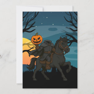 cartoon Headless Horseman Halloween/Autumn Invitation