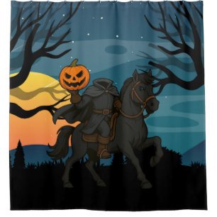 cartoon Headless Horseman Halloween/Autumn  Shower Curtain