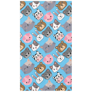 cartoon heads pattern.w Lblue BG Tablecloth