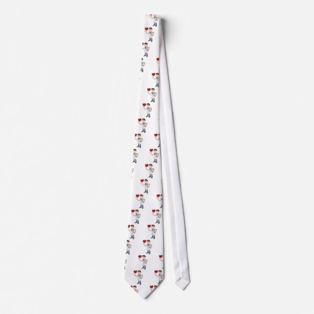 Cartoon Heart Doctor Tie (Front)
