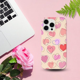 Cartoon Hearts iPhone 16 Pro Max Case