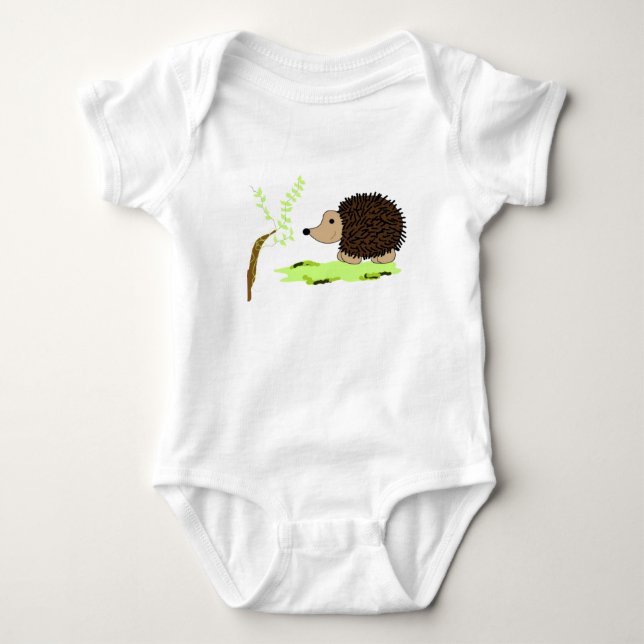 Cartoon Hedgehog Baby Bodysuit (Front)