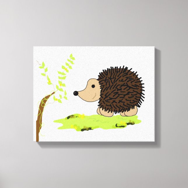 Cartoon Hedgehog Canvas Print (Front)