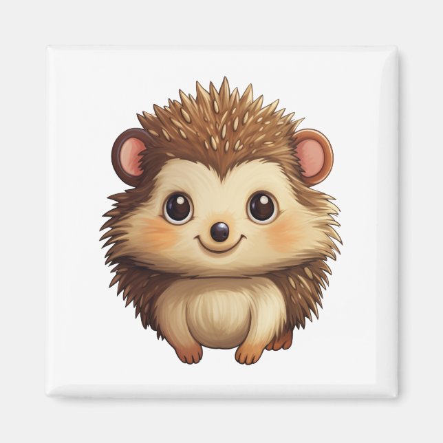 Cartoon hedgehog illustration magnet (Front)
