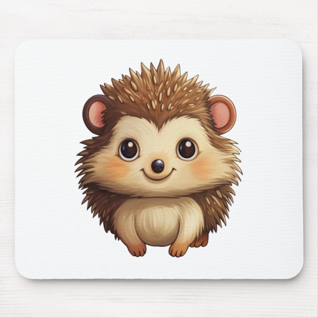 Cartoon hedgehog illustration mouse pad (Front)