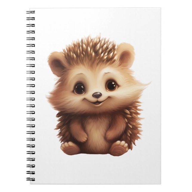 Cartoon hedgehog illustration notebook (Front)