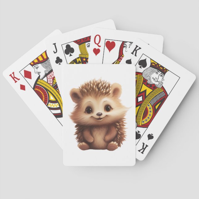 Cartoon hedgehog illustration playing cards (Back)