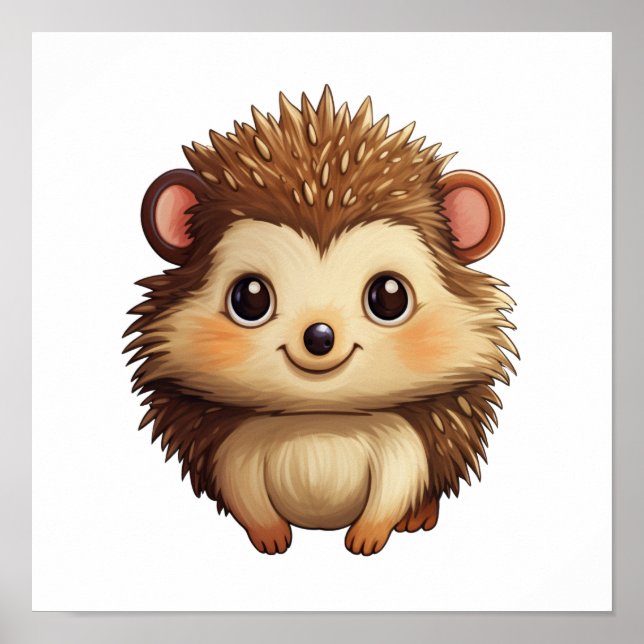 Cartoon hedgehog illustration poster (Front)
