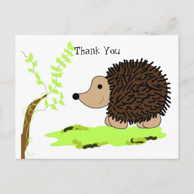 Cartoon Hedgehog Postcard (Front)