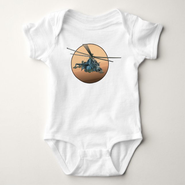 Cartoon helicopter baby bodysuit (Front)