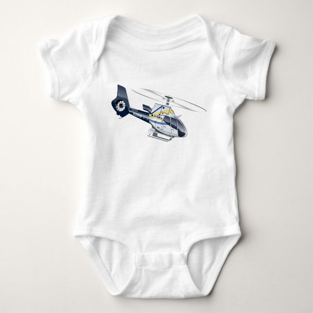 Cartoon Helicopter Baby Bodysuit (Front)