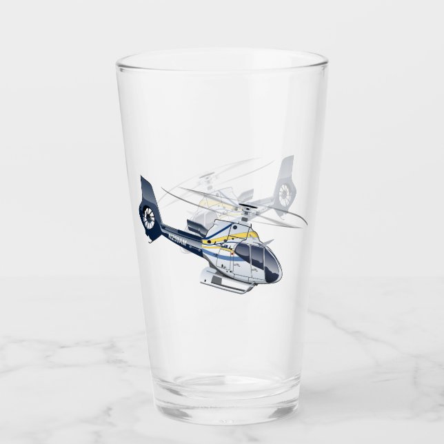 Cartoon Helicopter Glass (Front)
