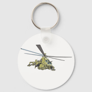 Cartoon Helicopter "Hind" Key Ring