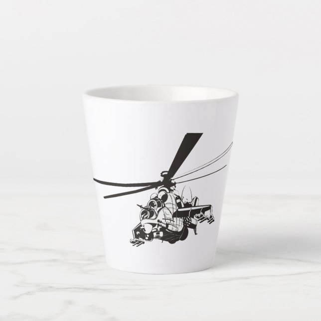 Cartoon Helicopter "Hind" Latte Mug (Front)