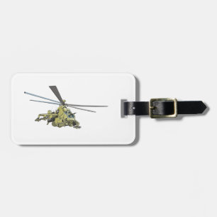 Cartoon Helicopter "Hind" Luggage Tag