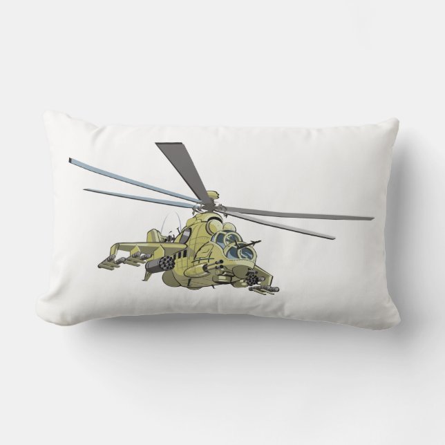 Cartoon Helicopter "Hind" Lumbar Cushion (Front)