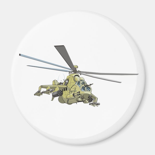 Cartoon Helicopter "Hind" Magnet (Front)