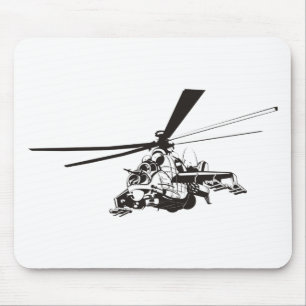 Cartoon Helicopter "Hind" Mouse Pad