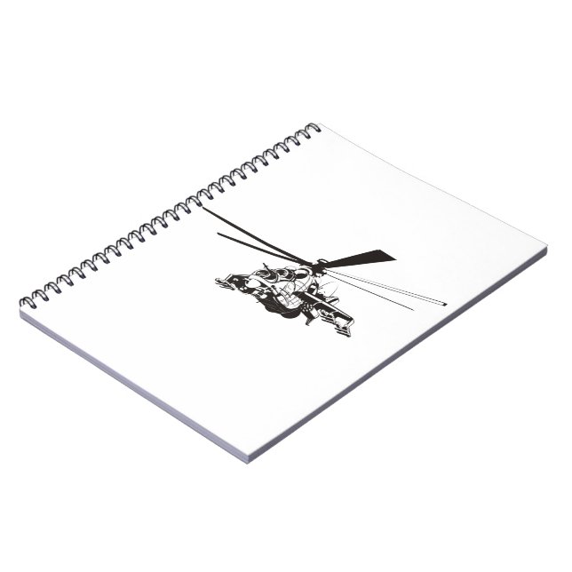 Cartoon Helicopter "Hind" Notebook (Left Side)