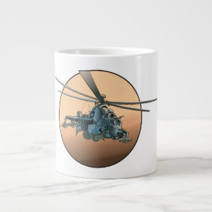 Cartoon helicopter large coffee mug