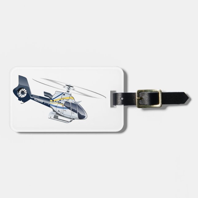 Cartoon Helicopter Luggage Tag (Front Horizontal)