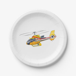 Cartoon Helicopter Paper Plate