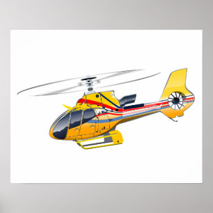 Cartoon Helicopter Poster